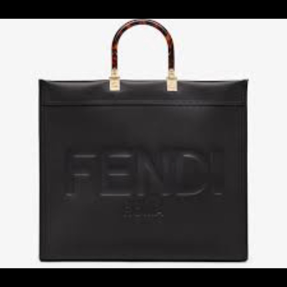 Fendi Large Sunshine Leather Tote Bag